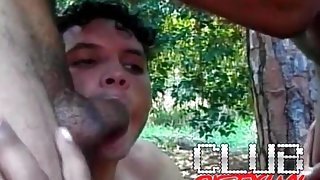 Latin bisexual cocksucking out in the woods