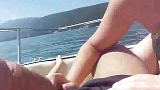 Hot wife sucking cock in the boat