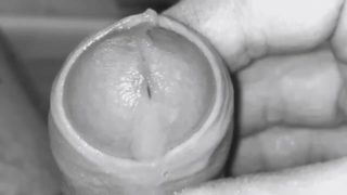 Super close up cumshot with moaning (Black & White)