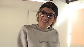 Aubrey Luna is a cutie with glasses who loves sucking a dick