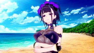 Fate Grand Order: BEACH SEX WITH BUSTY BABE MURASAKI (3D Hentai)