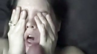 Getting her well deserved facial cumshot