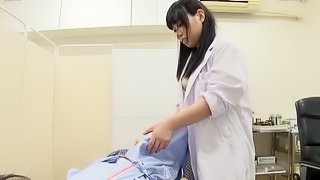 Japanese medical worker having a great time with the pulsating boner