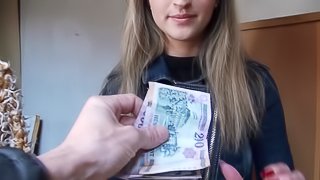 Melanie blows and gets fucked for money in hardcore POV