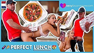 I fuck pizza delivery guy while he eats my pizza: SASHA (Holland Porn) - SEXYBUURVROUW