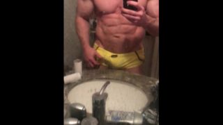 Hot cock grabbing by fitness model big dick print, onlyfans