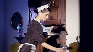Brunette Maid Gets A Rough Anal And A Nasty Cumshot