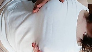 Horny BBW HAIRY wife ride Dildo in front lick hairy armpits fuck fat pussy