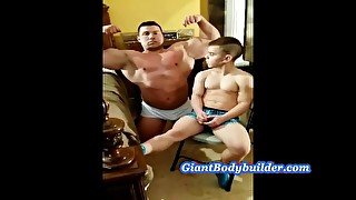 Giant young bodybuilder private posing to celebrates his fan birthday!
