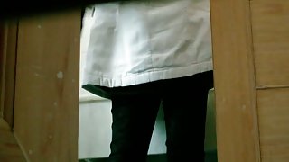 Hot video of an Asian girl pssing in the public toilet