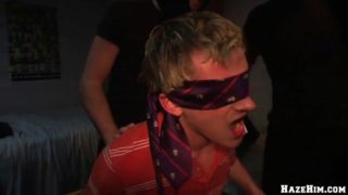 Blindfolded gay is fucked silly by a guy with a thick cock
