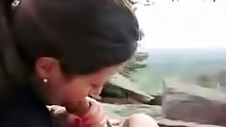 Blowjob outdoors with a great view