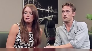 A job interview ends with her getting fucked on the desk