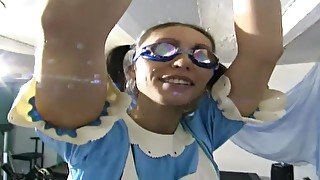 German Freak With Maid Outfit And Swimm - 1080p