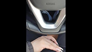 Step mom first handjob in the car with step son