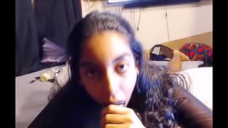 POV Horny Teen Sucks Big Black Cock On Webcam