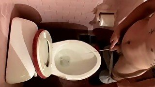 Leo McArthur gets caught jerking off and pissing in toilet