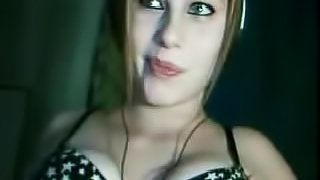 Hot blonde babe loves flirting via webcam exposing her tits