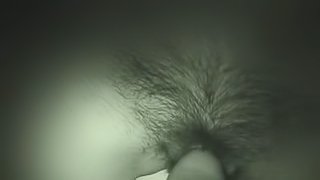 She gets her hairy pussy fucked in a night vision amateur video