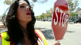 Having Sex with The Busty Crosswalk Officer Sienna West
