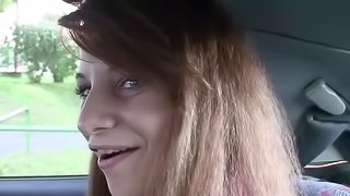 Teen babe picked up and fucked outdoors by the road