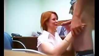 He fucks her colleague in his office