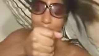 Ebony Chick's Facialized After jerking off A Black Cock