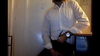 Waiter Gets Horny from Wedgie and Jerks Off