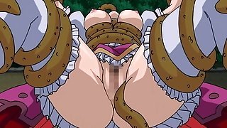 Caught hentai girl gets brutally fucked by tentacles