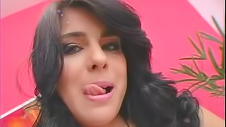 Brunete cutie called Bia sucks a BBC and gets fucked and facialed