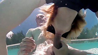Hot blowjob in the pool with Marcie
