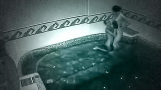 Magic swimming pool makes people fuck with each other