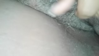 GRANNY PLAYS WITH HER HAIRY PUSSY