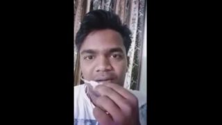 Hot indian guy bindal ritik masturbating with has girl friend on video call