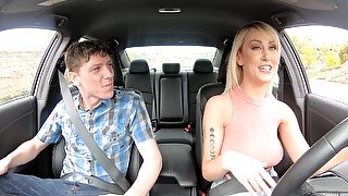 Soccer mom goes nuts when she sees the step son's dick