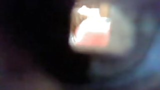 Dressing room spy cam spying fem through the wall hole