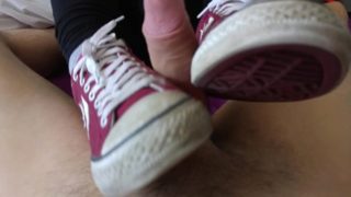 Shoejob by Converse Star Players with cum