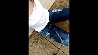 Jeans Wetting I Pee My Jeans And Then I Get Peed On By A Guy With A Big Stream!!!