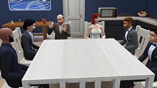 DDSims - Wife gangbang in front of husband on anniversary - Sims 4