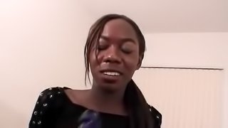 Small breasts black girl Aisha Anderson fucks a dildo