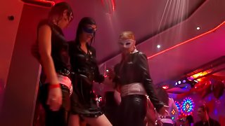 Girls dance and fool around at party