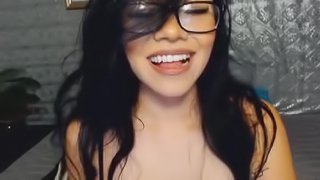 Naughty Nerd Fingers her Wet Tight Pussy