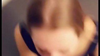 Cheating slut gets filmed on Snapchat while sucking big dick