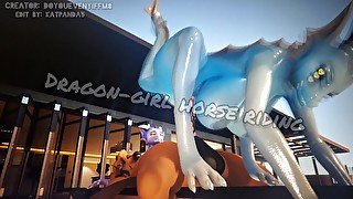 Dragon-girl x horse cock 3D Yiffalicious