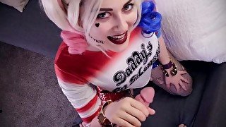 HARDER FOR HARLEY (cosplay pov sex blowjob creampie with Ellie Idol)