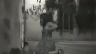 Voyeur tapes a party couple having a one night stand on the pavement