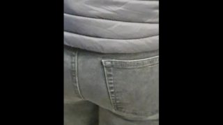 Step mom in ripped jeans with a hole get fucked by step son 