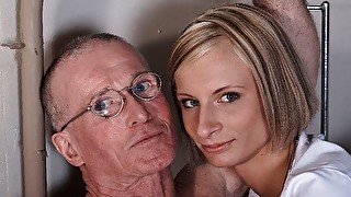 Cute short-haired MILF Paris Pink nicely fucked by an old penis