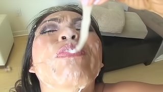Dirty POV oral along an Asian slut