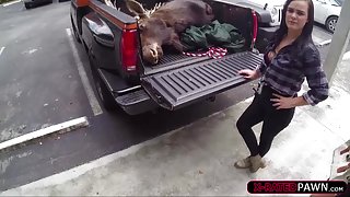 Moose head owners gets fucked hard after they pawn a moose head